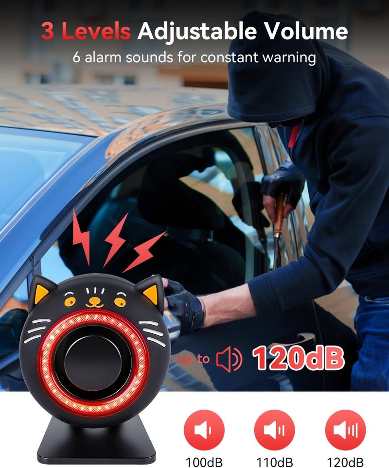 ELECTOP 120dB Car Alarm System with Motion Sensor & Sound, Car Security System Anti-Theft Device Car Alarm with Wireless Remote & Led Light for Cars, Trucks, Suvs - Image 3